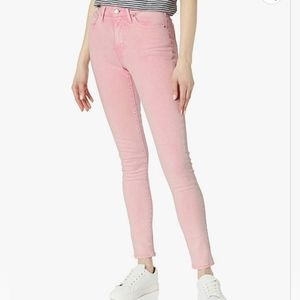 LEVIS 721 HIGH RISE SKINNY WOMENS ZIP-FLY STRETCH STONEWASHED PINK JEANS: 31X30